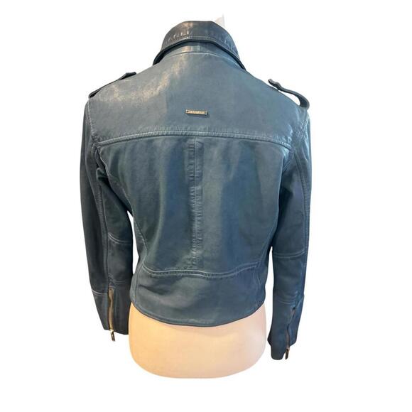Deadwood Blue Leather Jacket - Size 40 - Picture 4 of 9
